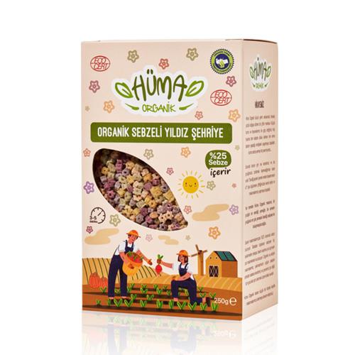 Organik Sebzeli Yıldız Şehriye (250 gr) Hüma Organik