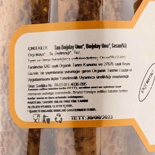 Organik Susamlı Galeta (200 gr) Ekotime
