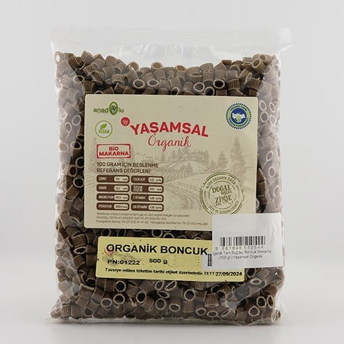 Organik Tam Buğday Boncuk Makarna (500 gr) Yaşamsal Organik