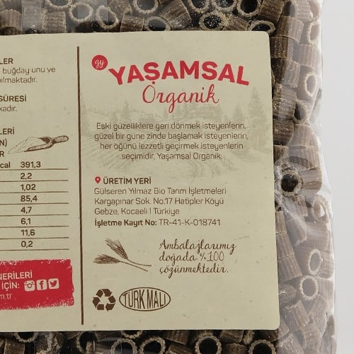 Organik Tam Buğday Boncuk Makarna (500 gr) Yaşamsal Organik