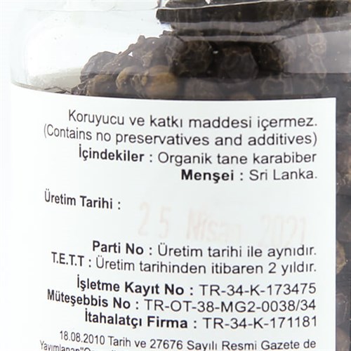 Organik Tane Karabiber (50 gr) Fermente Mutfağım