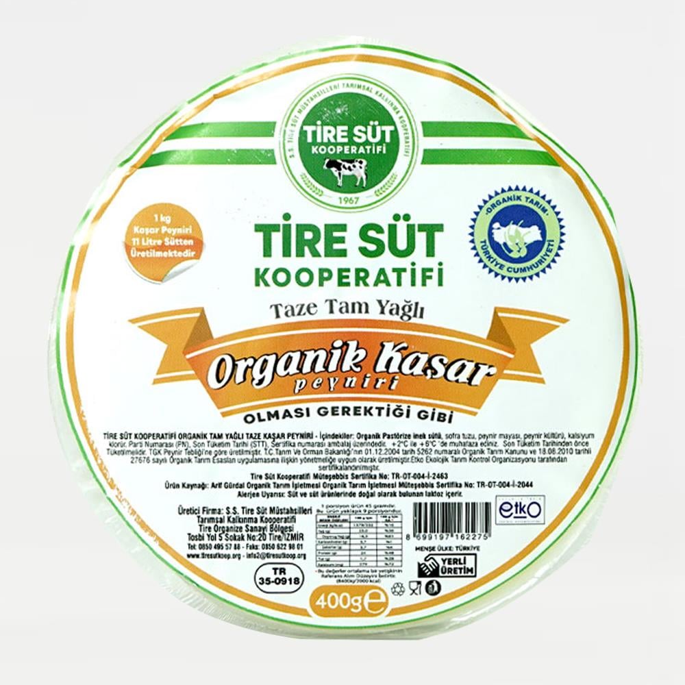 Organik Taze Kaşar (400 gr) Tire Süt Koop.