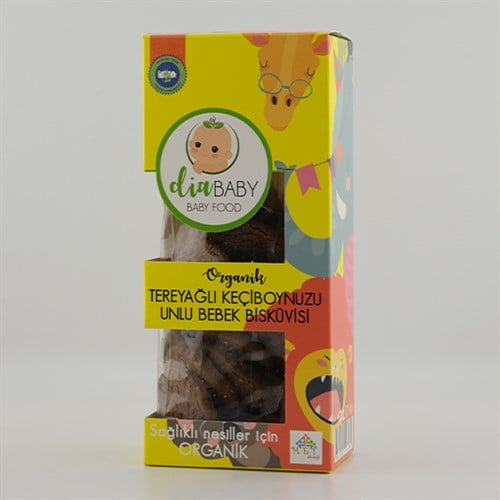 Organik Tereyağlı Keçiboynuzu Unlu Bebek Bisküvisi (150 gr) Diababy