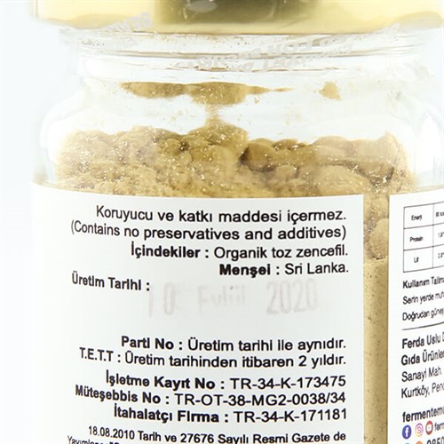 Organik Toz Zencefil (50 gr) Fermente Mutfağım