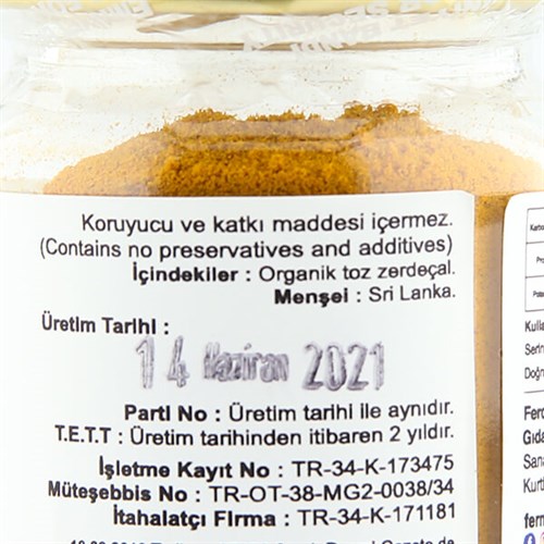 Organik Toz Zerdeçal (50 gr) Fermente Mutfağım