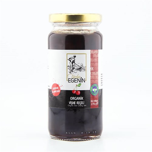 Organik Vişne Reçeli (Şeker İlavesiz,360 gr) Egenin
