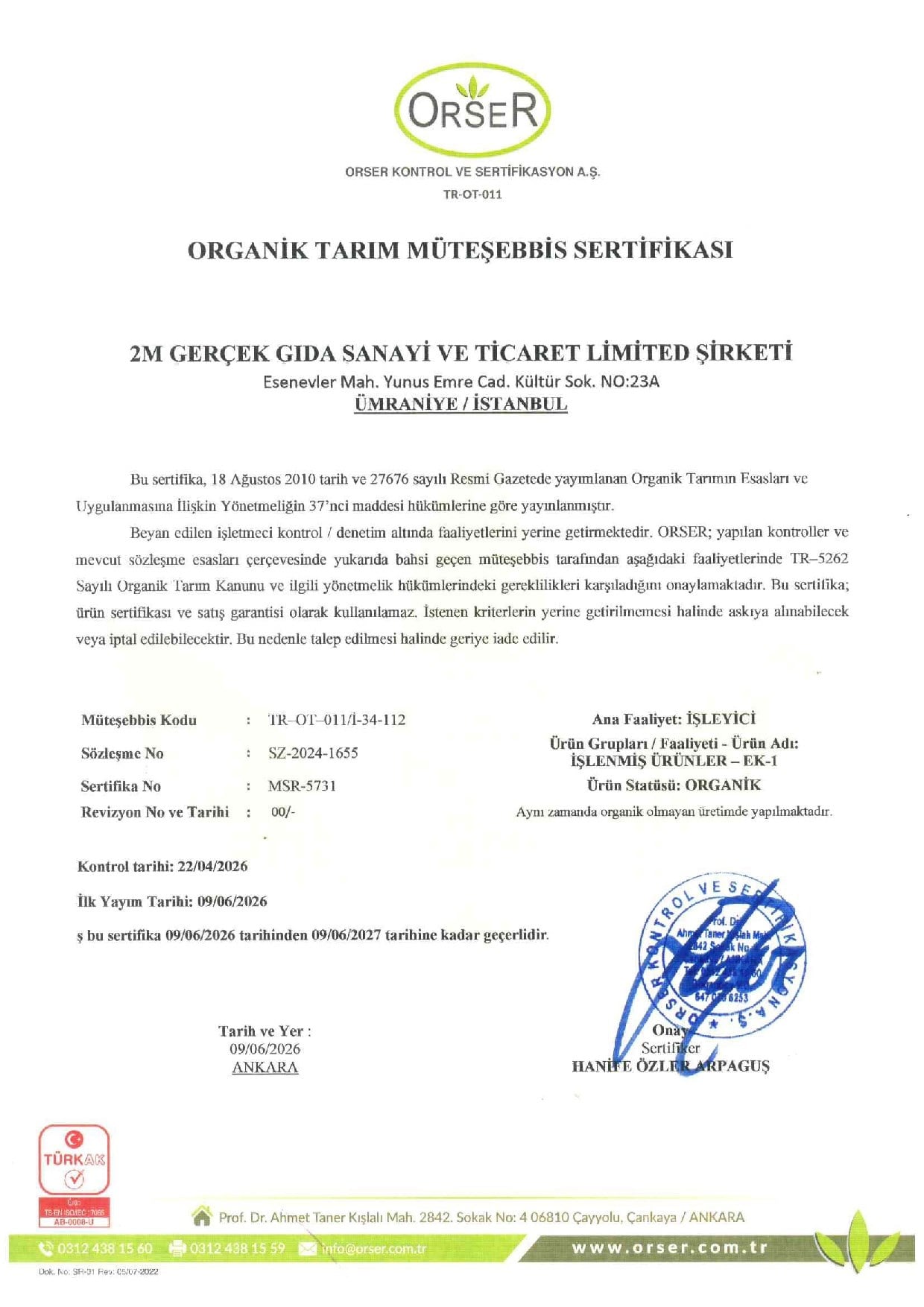 Organik Yaban Mersinli Dondurma (400 gr) Baldo