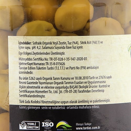 Organik Yeşil Zeytin - Kırma (420 gr) Egenin