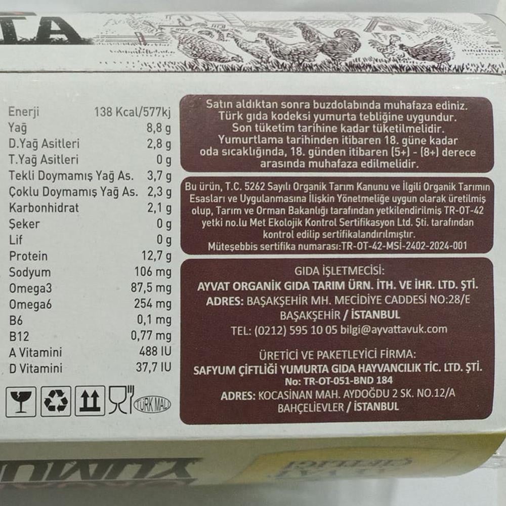 Organik Yumurta (10 'lu) Ayvat