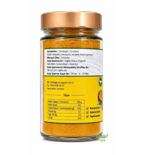 Organik Zerdeçal (170 gr) Qünn