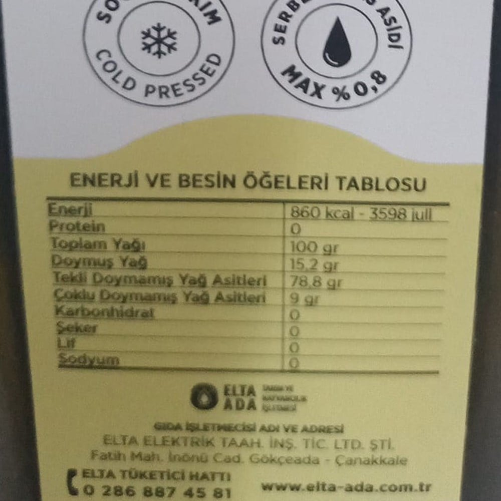 Organik Zeytinyağı (750 ml) Ada