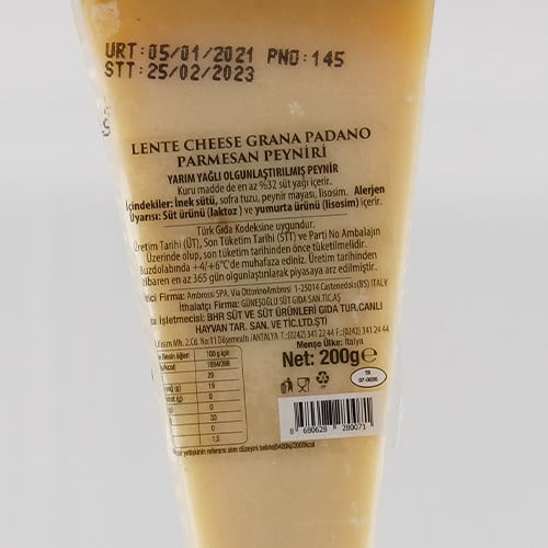 Parmesan Peynir (200 gr) Lente