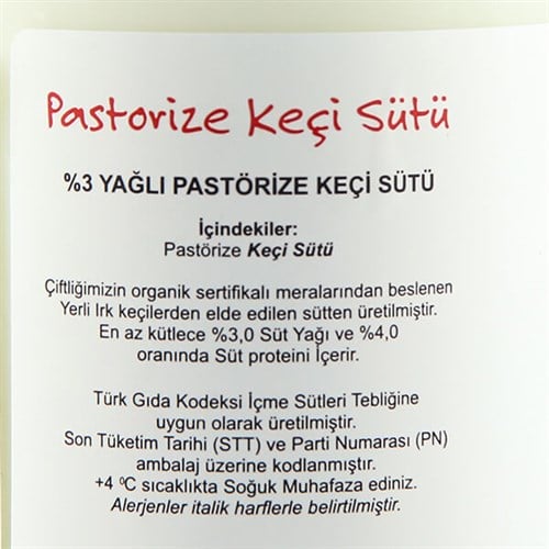Pastörize Keçi Sütü (1 litre) Kapra