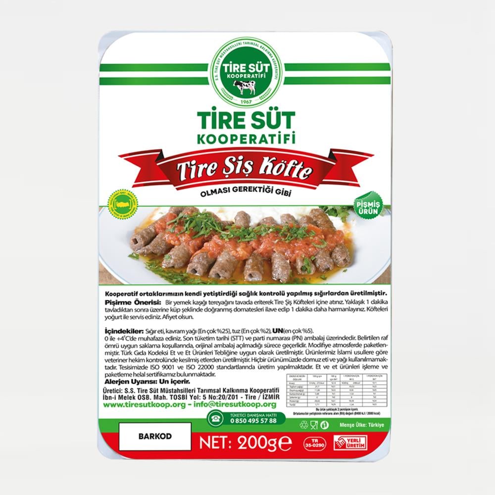 Şiş Köfte (200 gr) Tire Süt Koop.