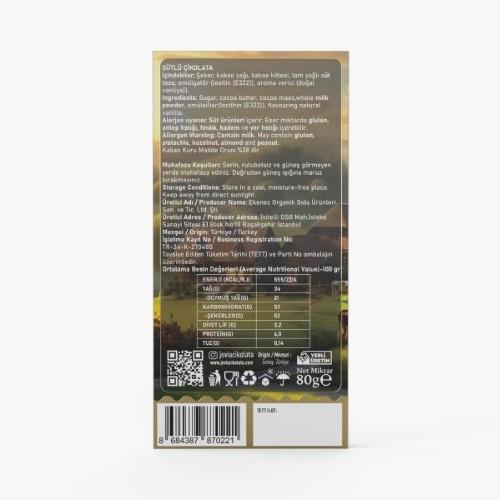 Sütlü Sade Çikolata (80 gr) Jovia Çikolata