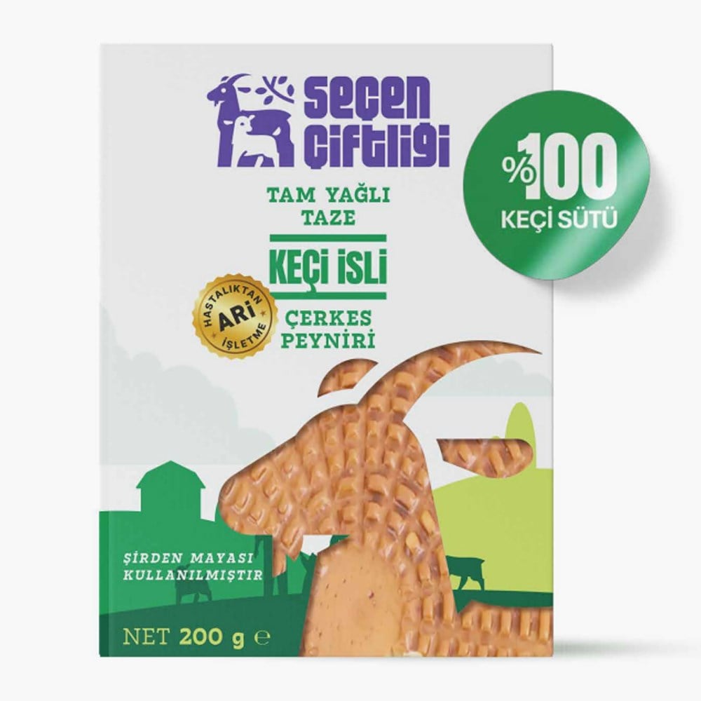 Tam Yağlı Taze Keçi İsli Çerkes Peynir (200 g) Seçen Çiftliği