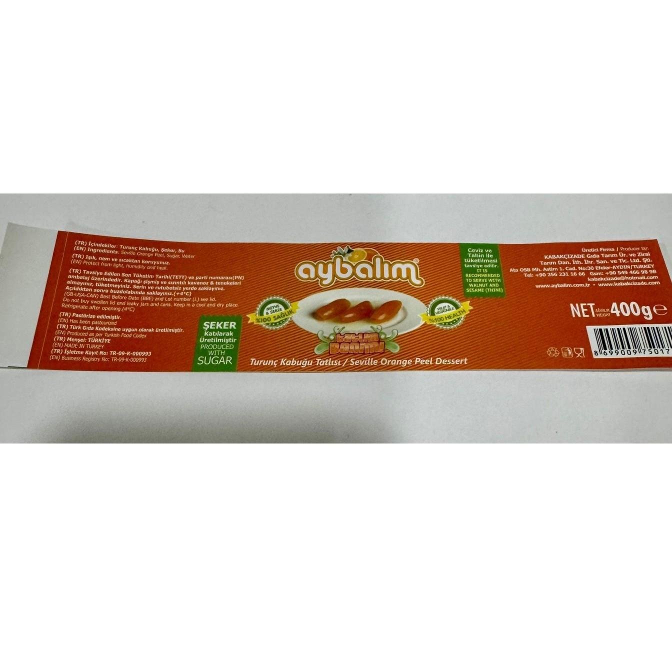 Turunç Kabuğu Tatlısı ( 400 Gr ) Aybalım