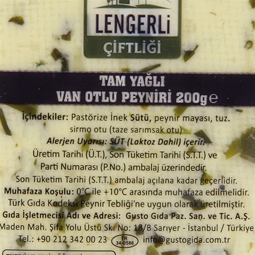 Van Otlu Peyniri (200 gr) Lengerli Çiftliği