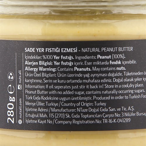 Yer Fıstığı Ezmesi (280 gr) Nuts'all