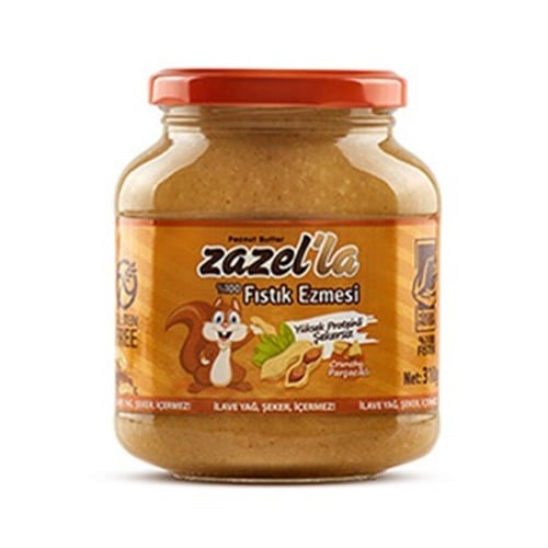 Zazel'la %100 Fıstık Ezmesi,Parçacıklı (310 gr)