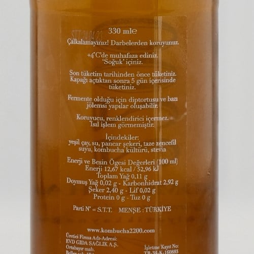 Zencefilli Kombucha (250 ml) 2200 Kombucha
