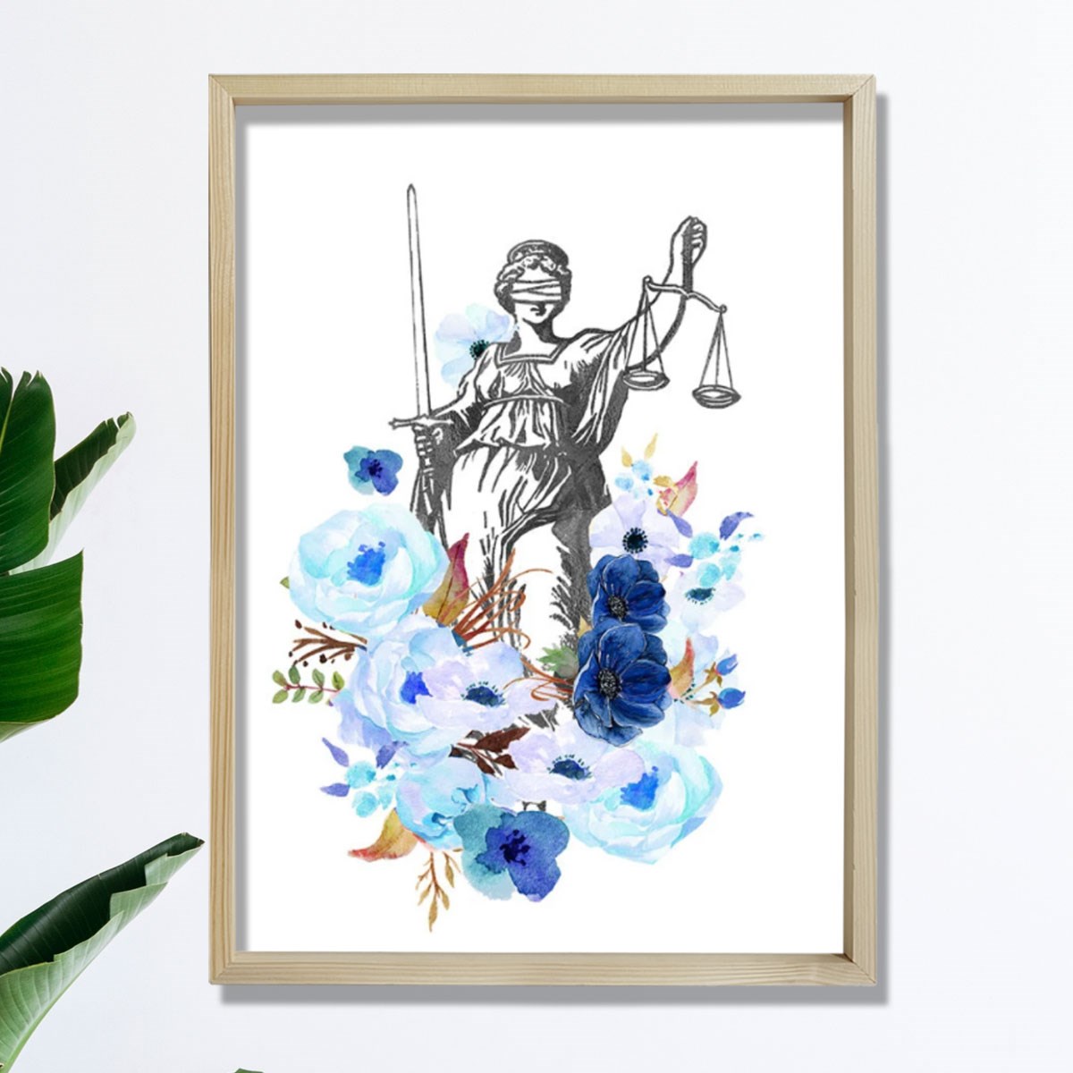 Adalet Baskısı, Avukat Sanatı, Hukuk Posteri, Avukat Büro Dekorasyonu