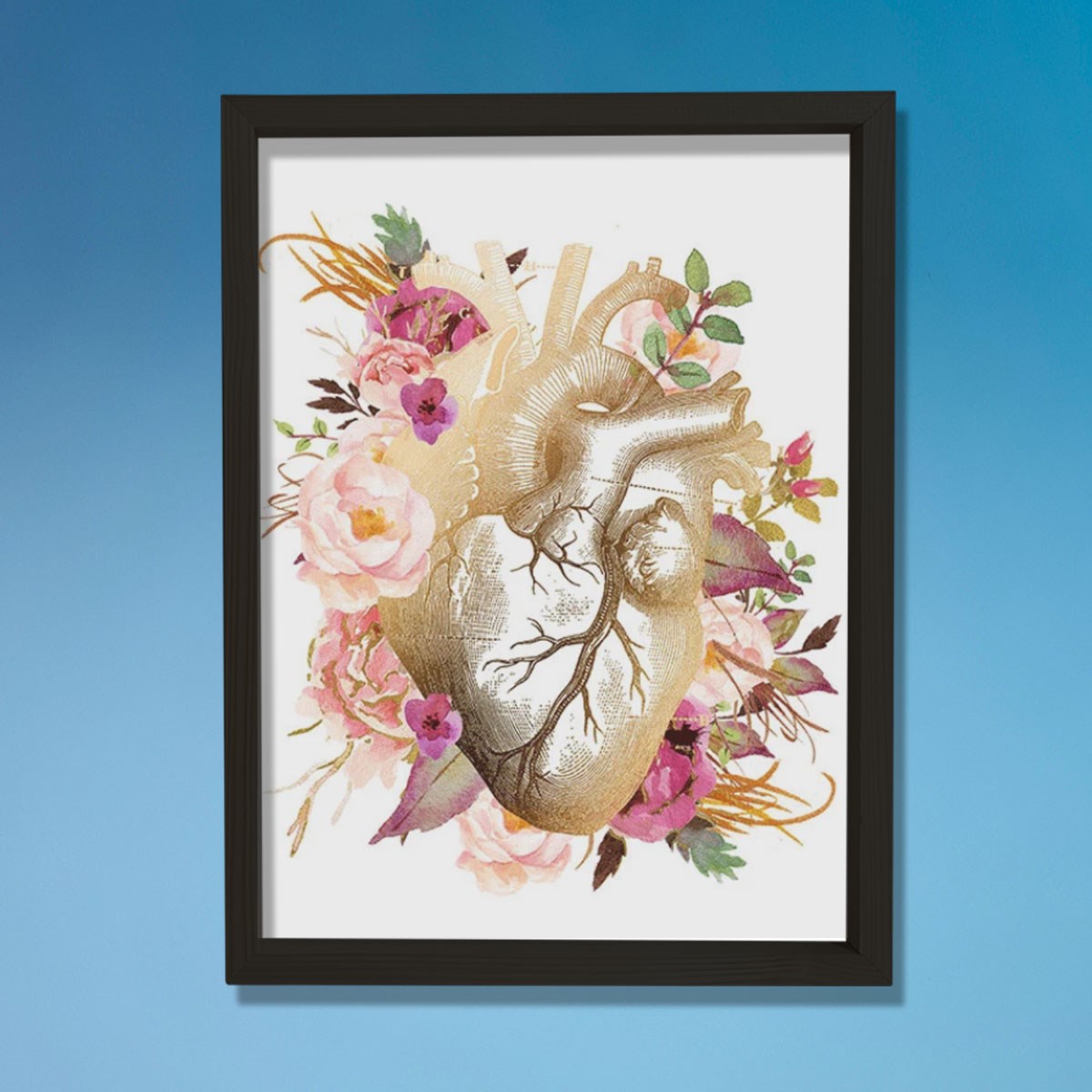 Anatomik Kalp Sanatsal Baskı, Kardiyolog Hediyesi, Doktor Ofisi Duvar Tablosu