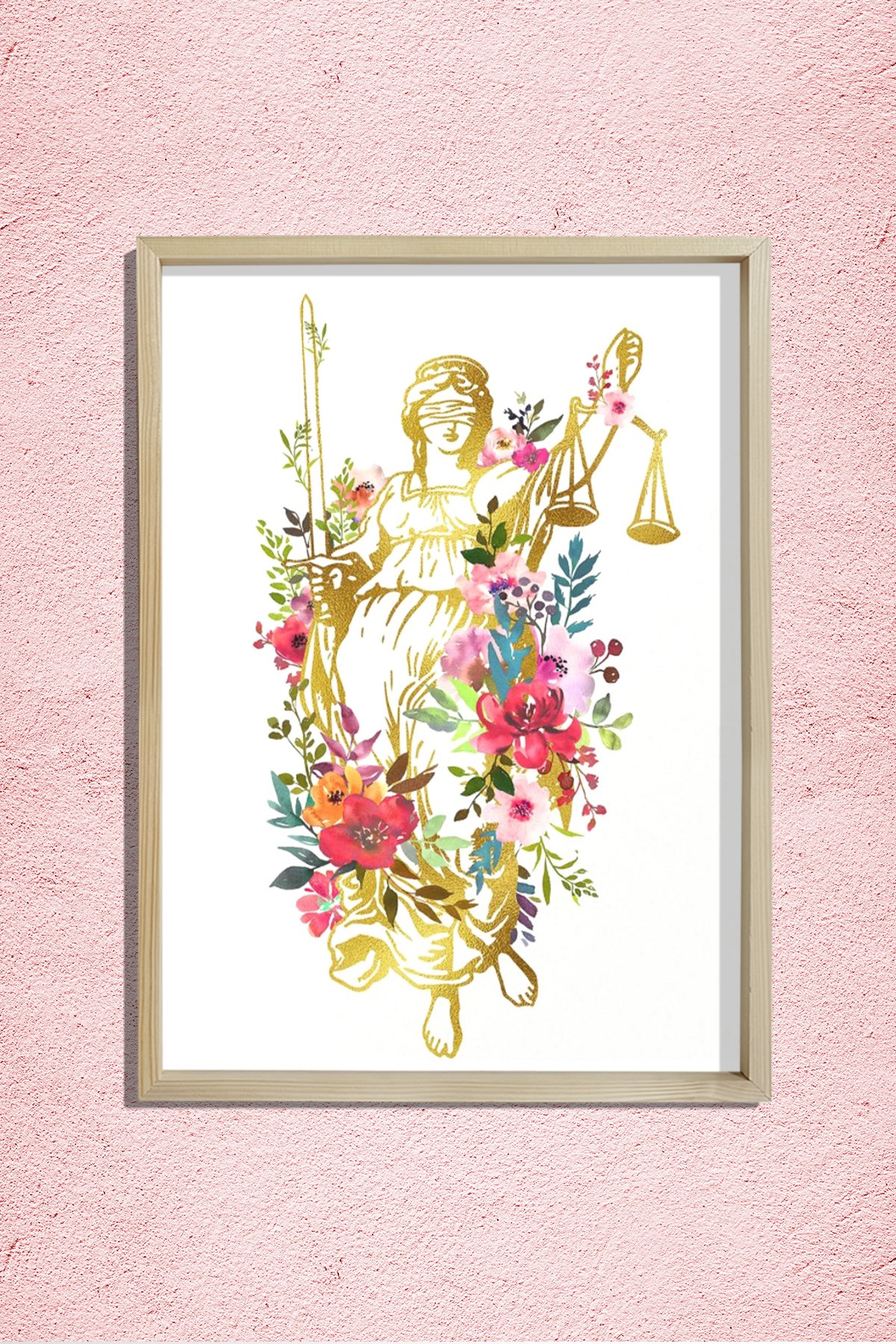 Avukat Büro Dekoru, Adalet Sanatı, Adalet Terazisi, Duvar Tablosu