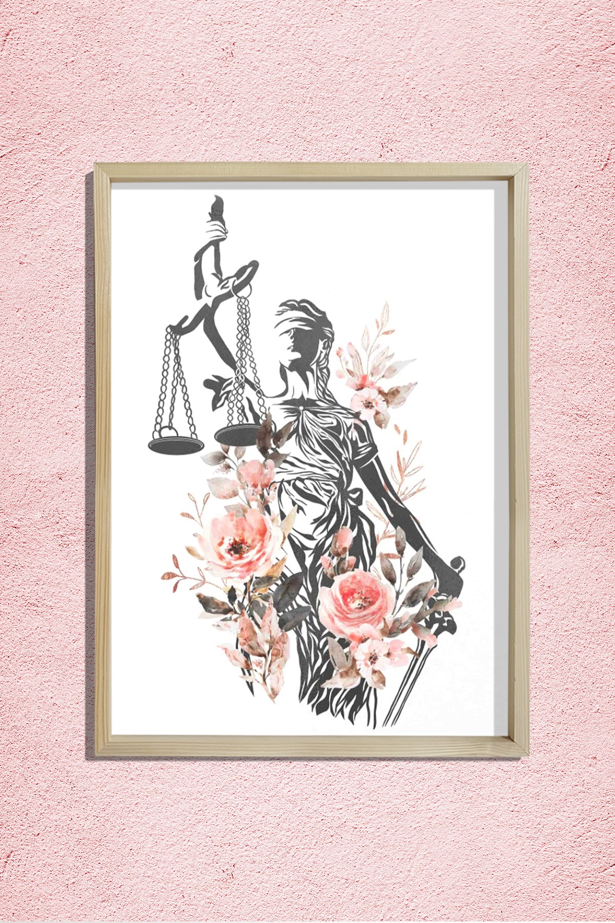 Avukat Büro Dekoru, Adalet Sanatı, Adalet Terazisi, Duvar Tablosu