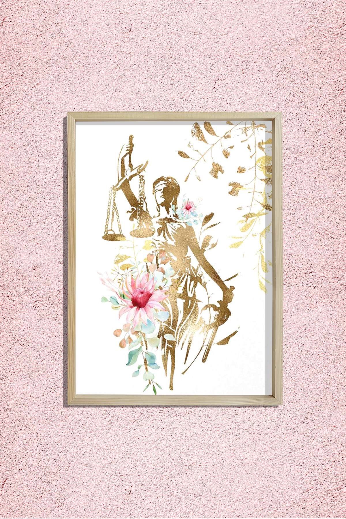 Avukat Büro Dekoru, Adalet Sanatı, Adalet Terazisi, Duvar Tablosu