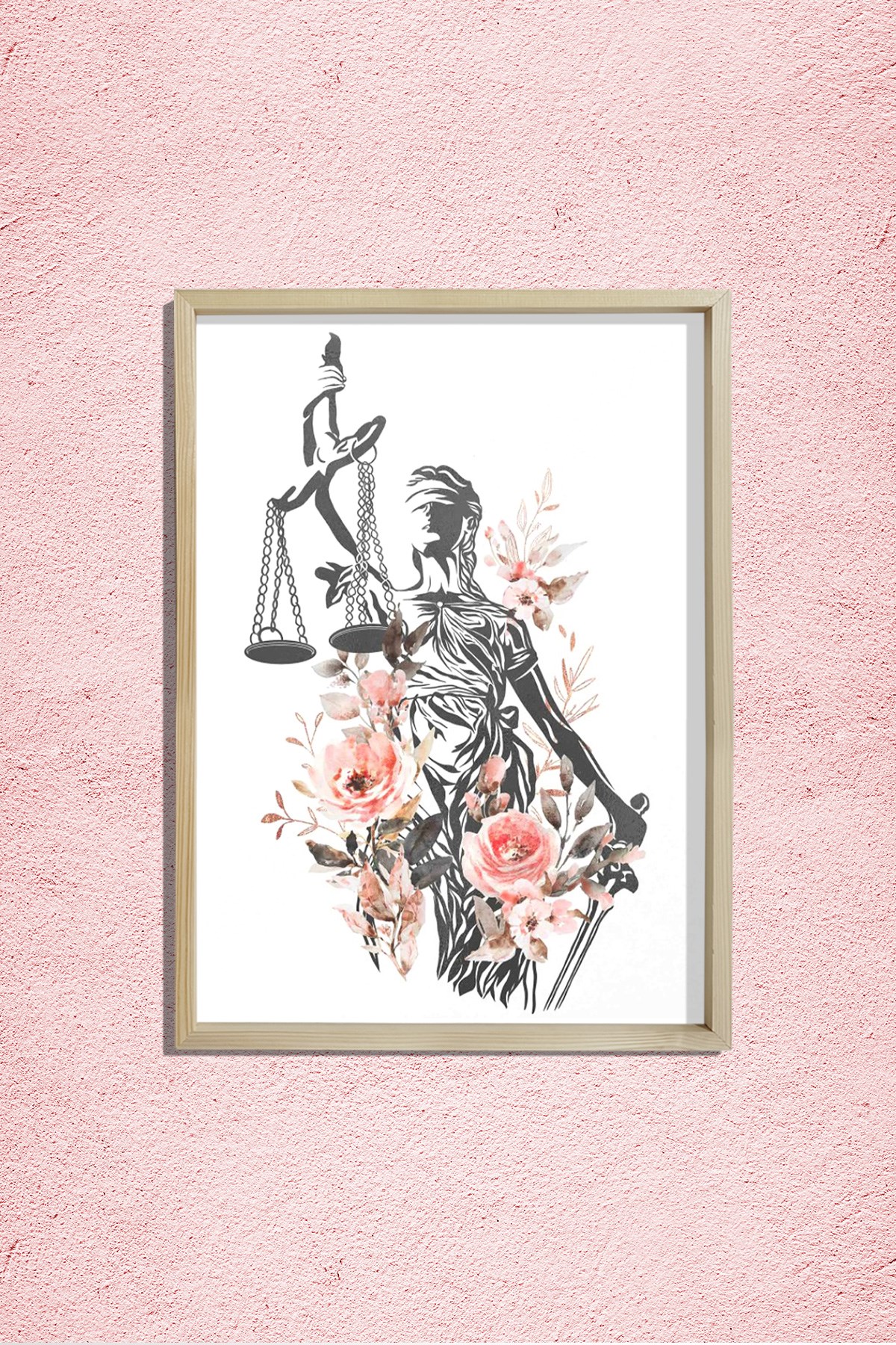 Avukat Büro Dekoru, Adalet Sanatı, Adalet Terazisi, Duvar Tablosu