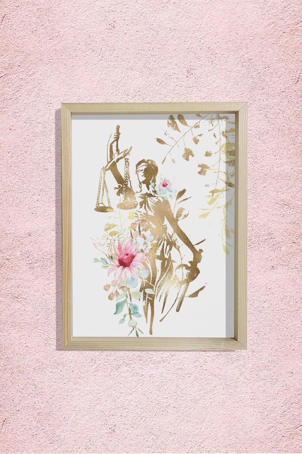 Avukat Büro Dekoru, Adalet Sanatı, Adalet Terazisi, Duvar Tablosu