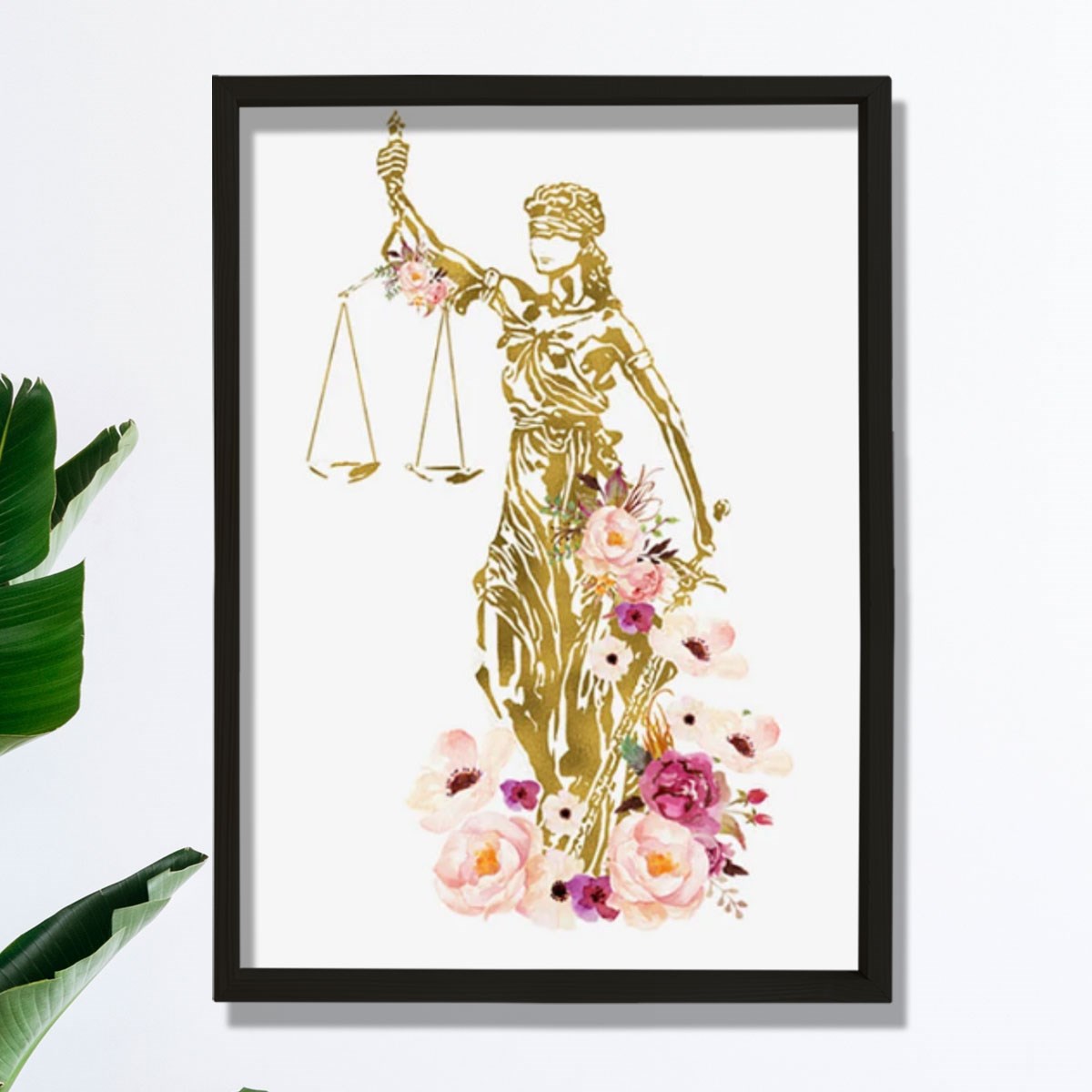 Avukat Sanatsal Baskısı, Çiçek Avukat Sanatı, Adalet Hanımı Sanatı, Hukuk Bürosu Dekoru