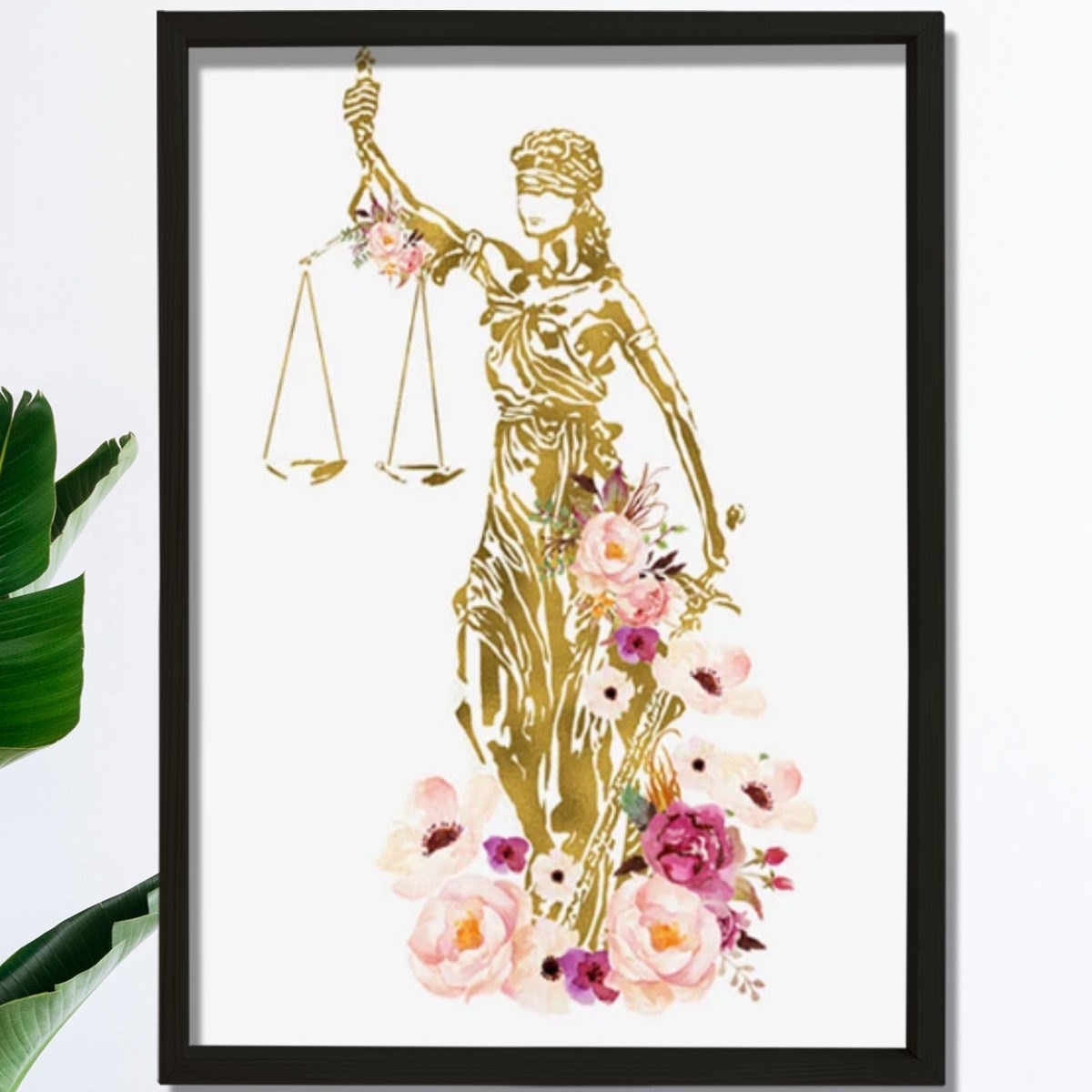 Avukat Sanatsal Baskısı, Çiçek Avukat Sanatı, Adalet Hanımı Sanatı, Hukuk Bürosu Dekoru