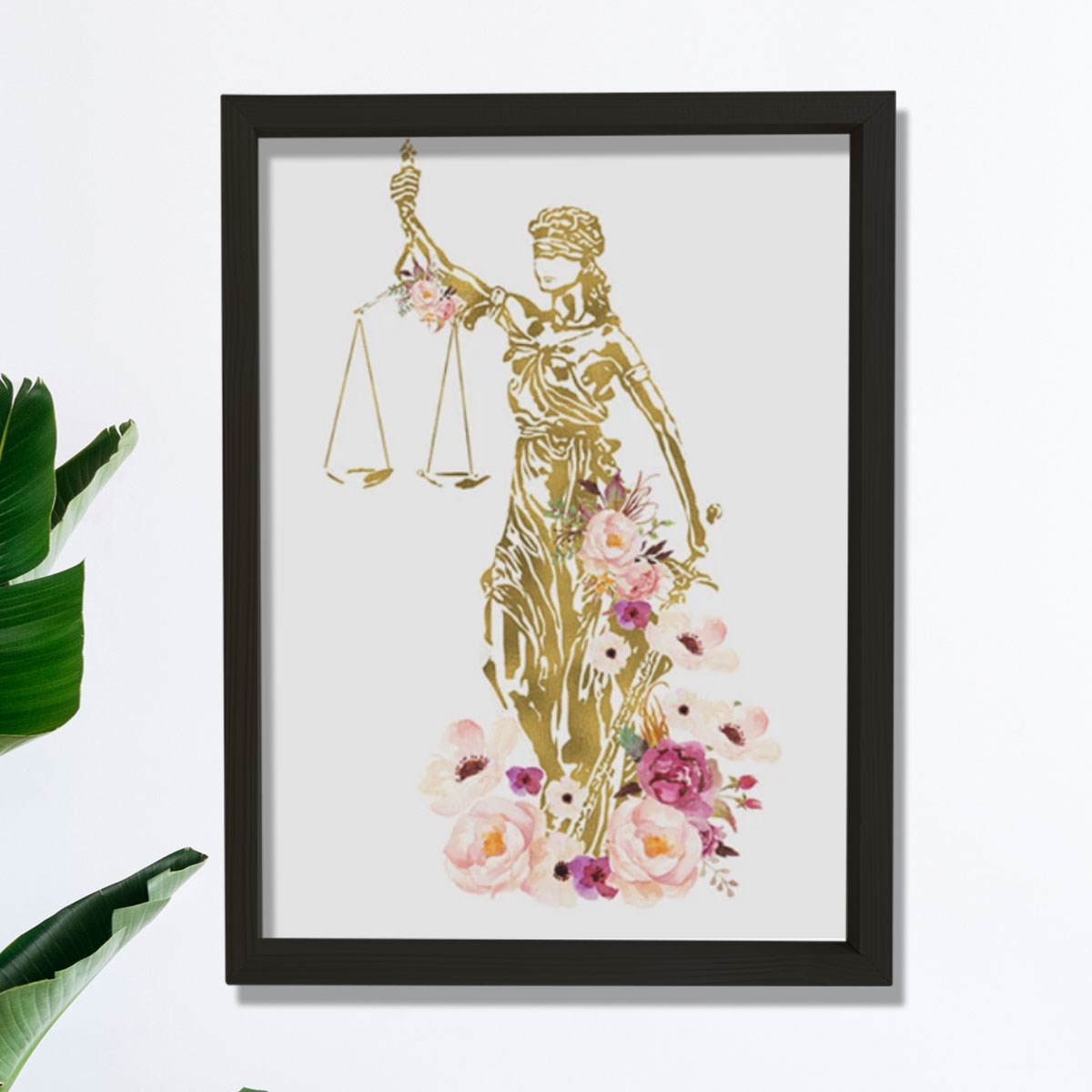 Avukat Sanatsal Baskısı, Çiçek Avukat Sanatı, Adalet Hanımı Sanatı, Hukuk Bürosu Dekoru