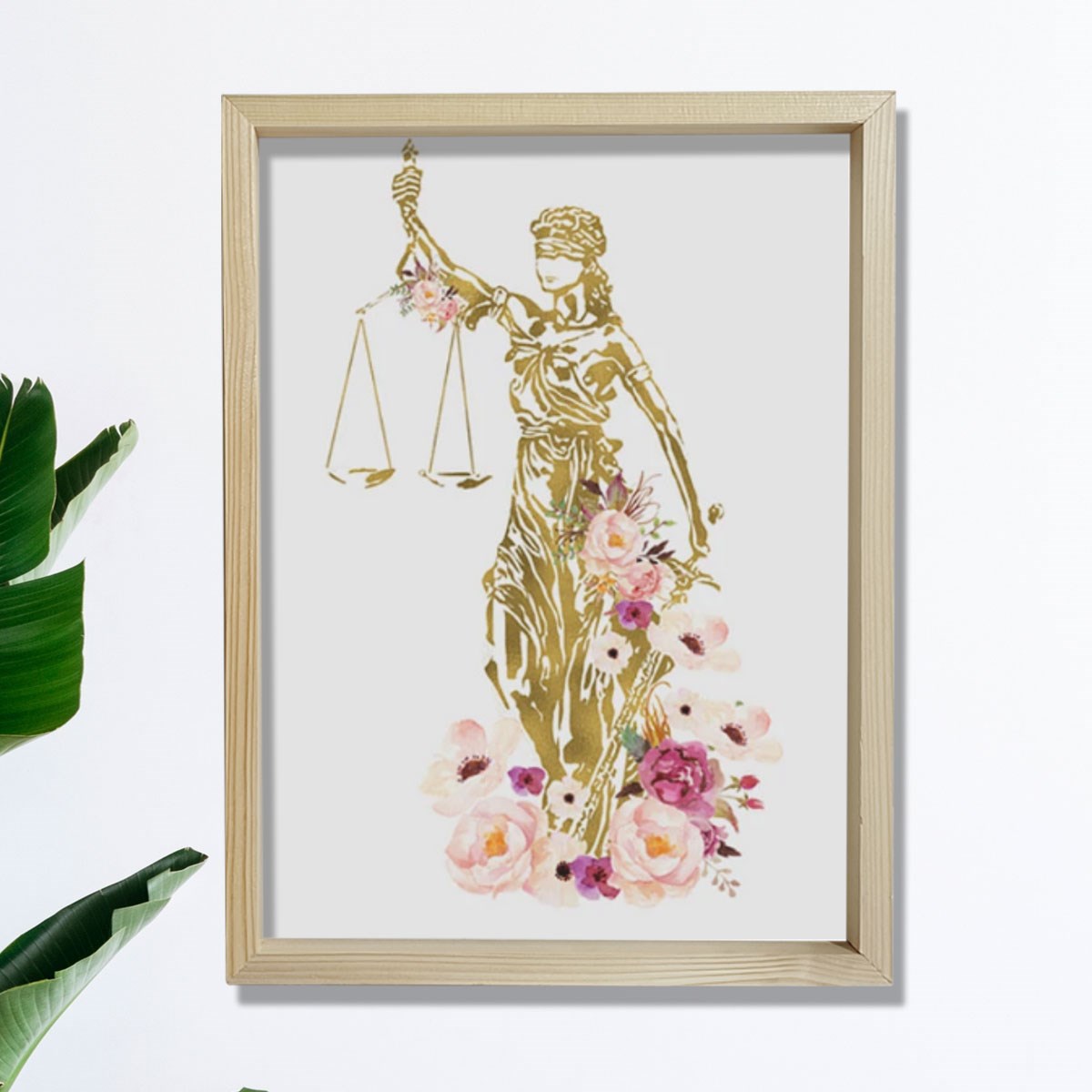 Avukat Sanatsal Baskısı, Çiçek Avukat Sanatı, Adalet Hanımı Sanatı, Hukuk Bürosu Dekoru