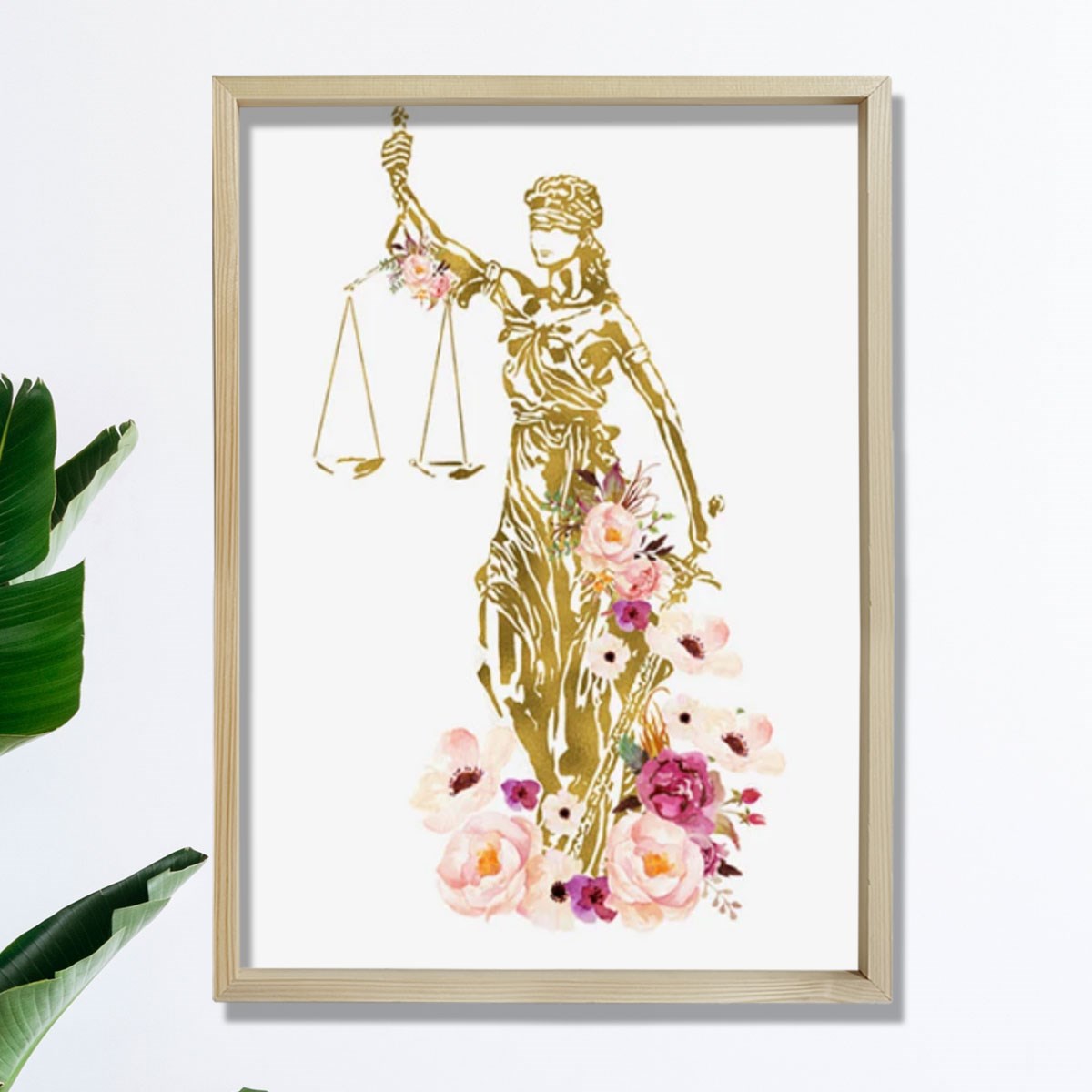 Avukat Sanatsal Baskısı, Çiçek Avukat Sanatı, Adalet Hanımı Sanatı, Hukuk Bürosu Dekoru
