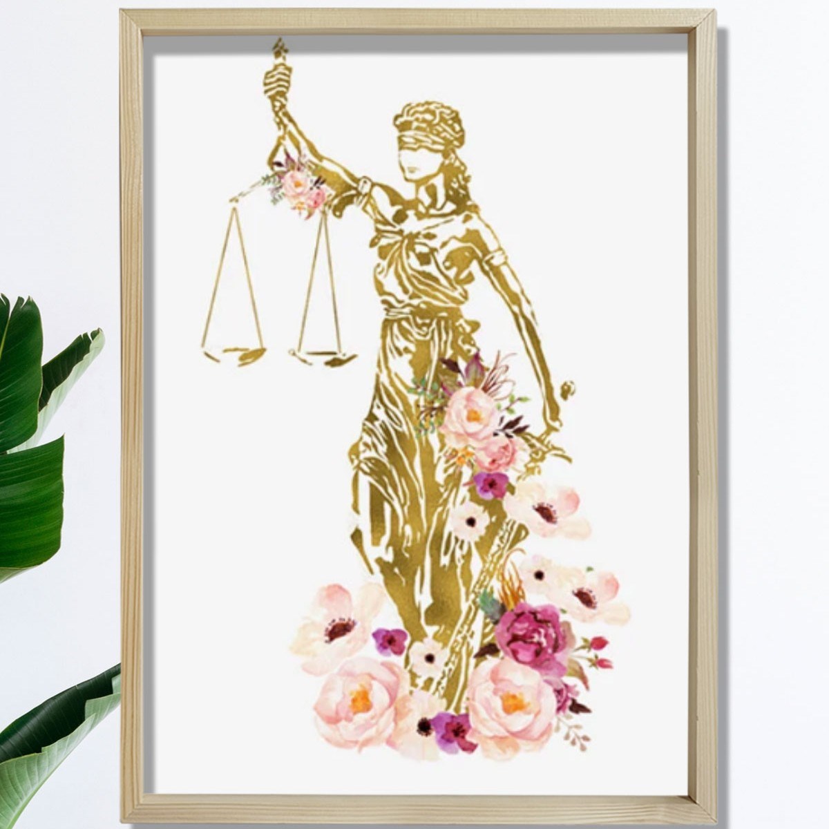 Avukat Sanatsal Baskısı, Çiçek Avukat Sanatı, Adalet Hanımı Sanatı, Hukuk Bürosu Dekoru
