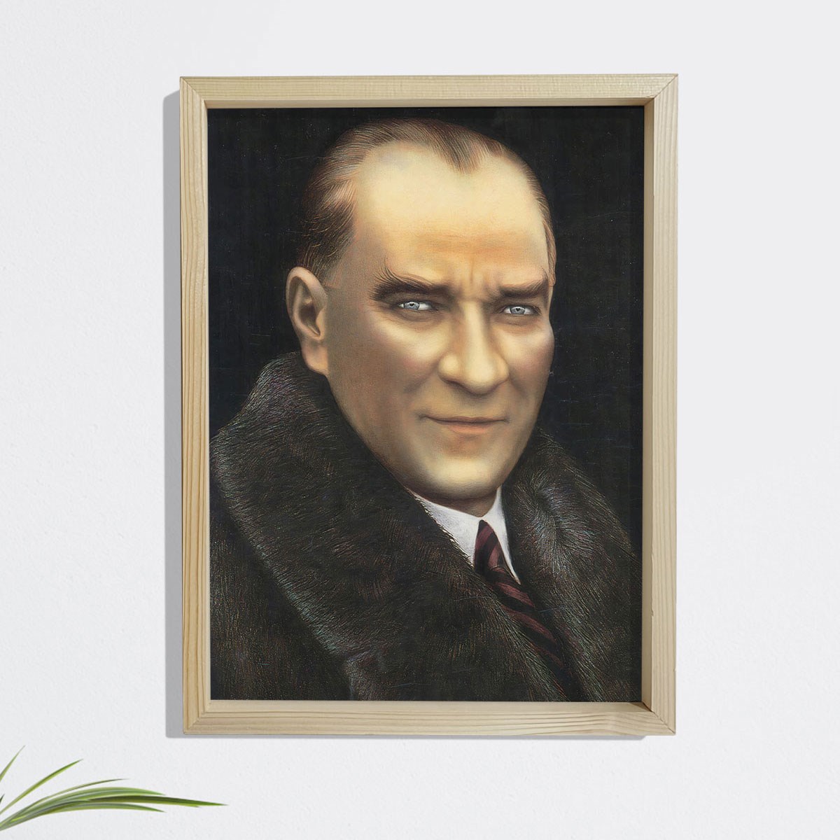 Dekor Loft Çam Ağacı Çerçeveli Atatürk Tablo 33x44 cm