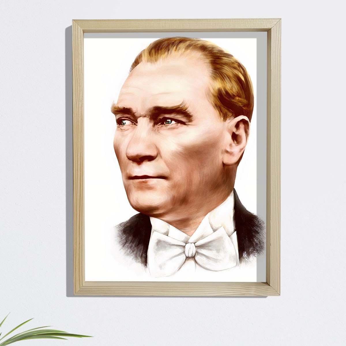 Dekor Loft Çam Ağacı Çerçeveli Atatürk Tablo 33x44 cm