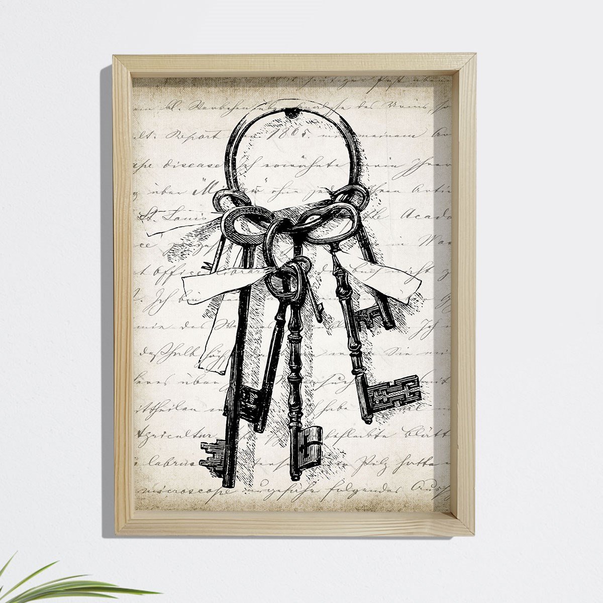 Dekor Loft İskelet Anahtarlar Antik Duvar Tablosu