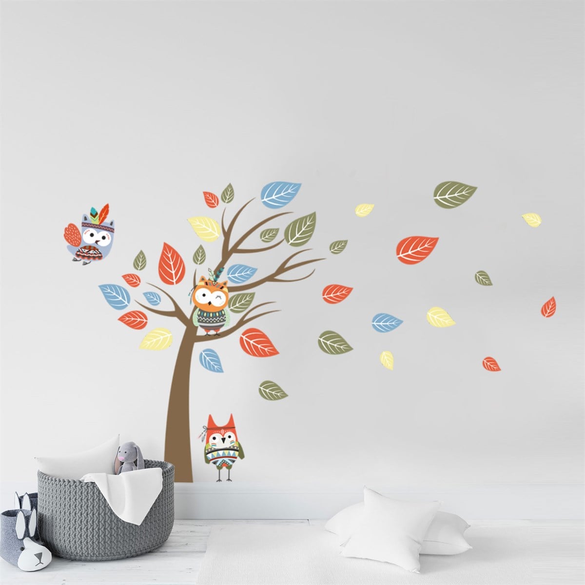 Dekor Loft Kızılderili Baykuşlar Çocuk Odası Sticker CS-866