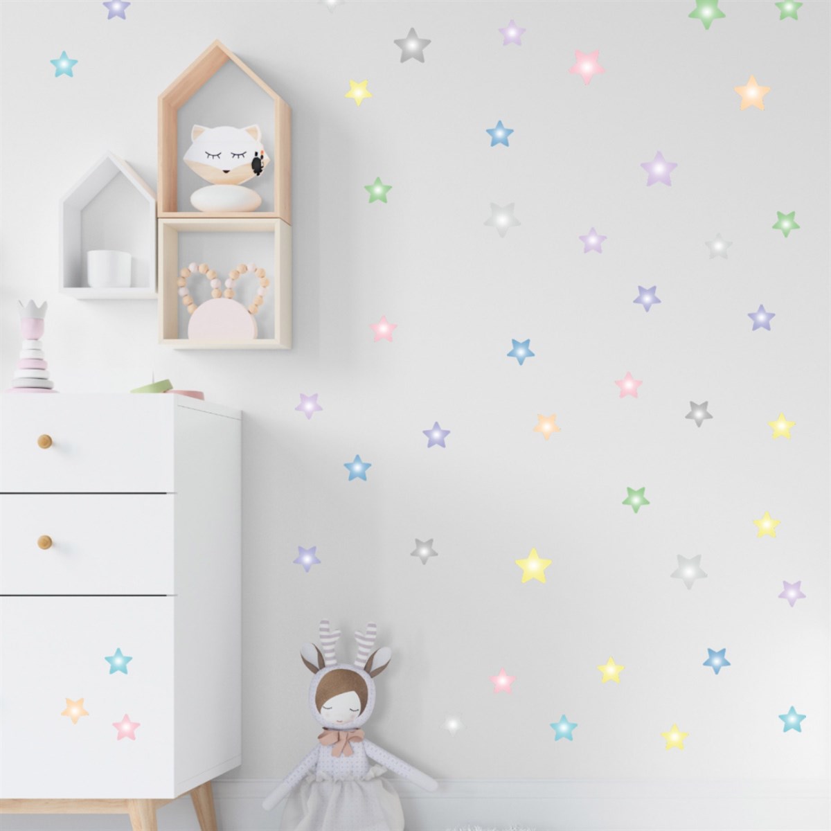 Dekor Loft Pastel Yıldızlar Çocuk Odası Duvar Sticker CS-805