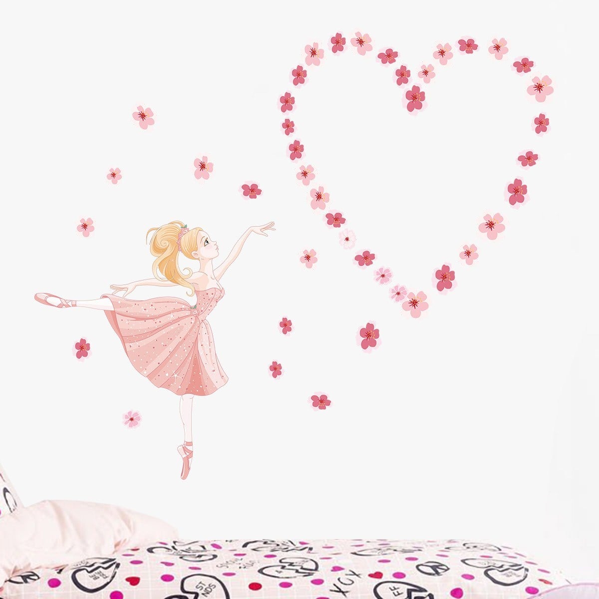 Dekor Loft Pembe Balerin Çocuk Odası Duvar Sticker CS-821