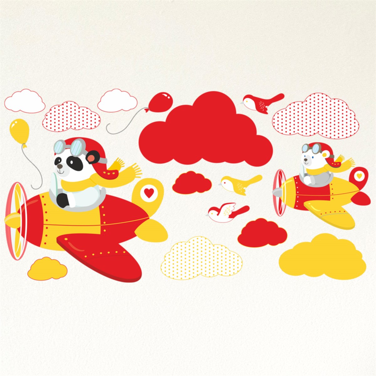 Dekor Loft Pilot Panda Çocuk Odası Sticker CS-871