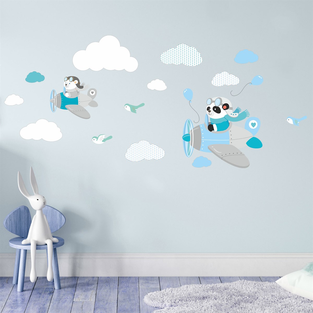 Dekor Loft Pilot Panda Çocuk Odası Sticker CS-871