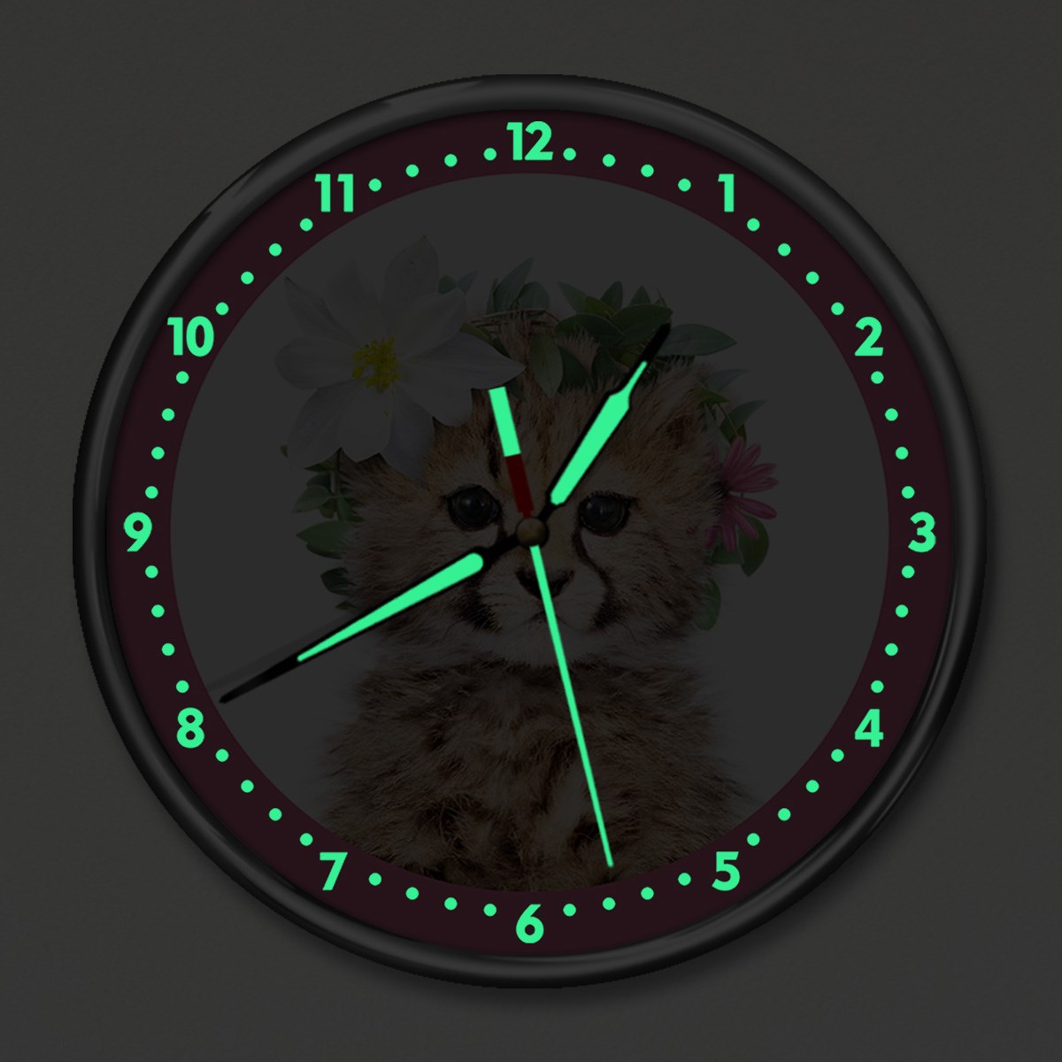 Dekor Loft Premium Gece Parlayan  Çita  Çocuk Odası Duvar Saati