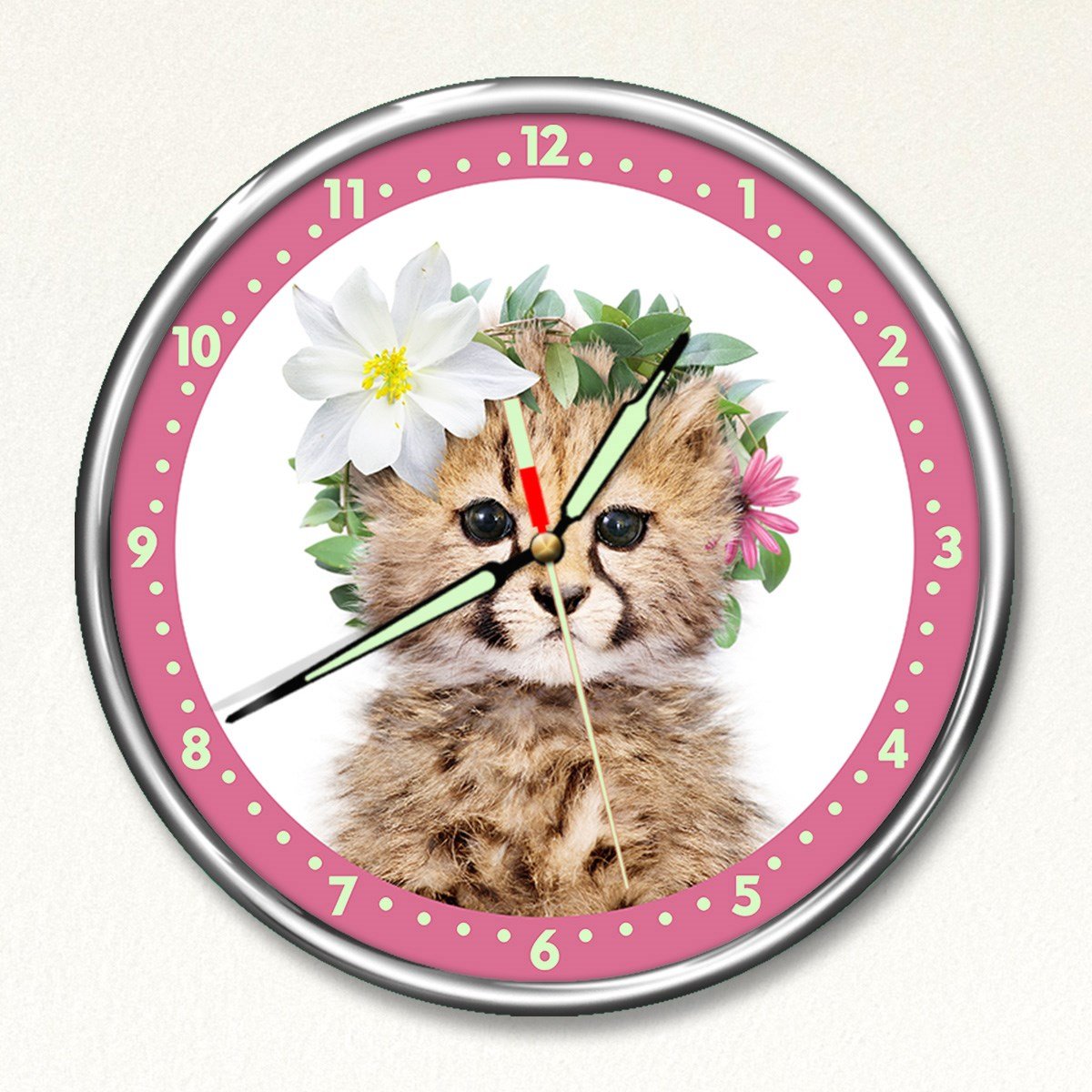 Dekor Loft Premium Gece Parlayan  Çita  Çocuk Odası Duvar Saati