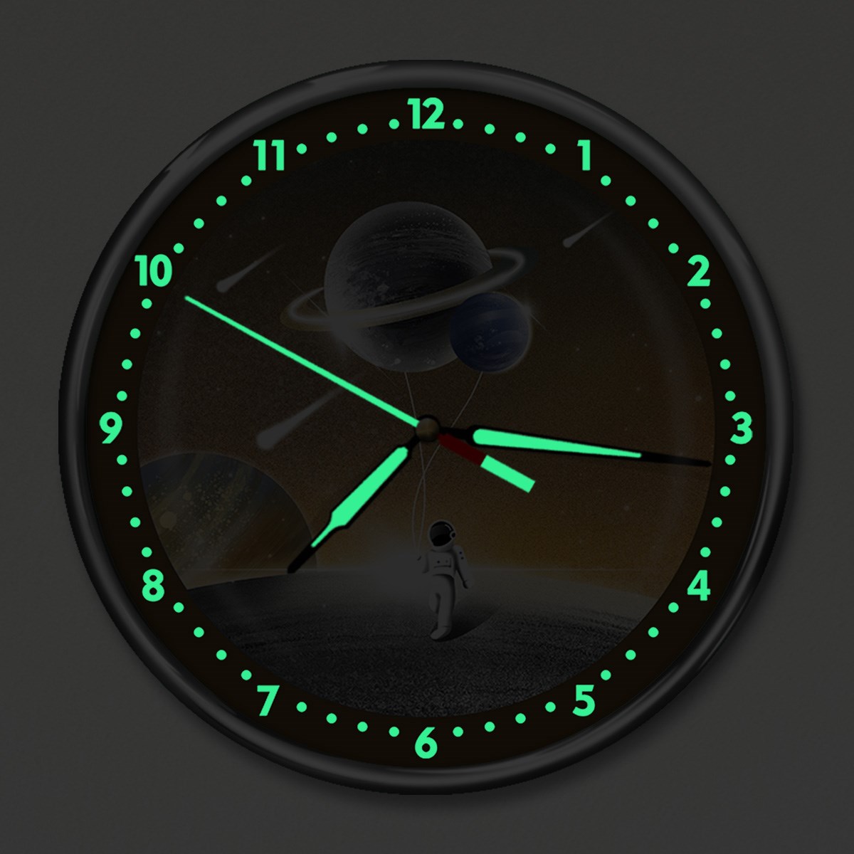 Dekor Loft Premium Gece Parlayan Astronot  Çocuk Odası Duvar Saati