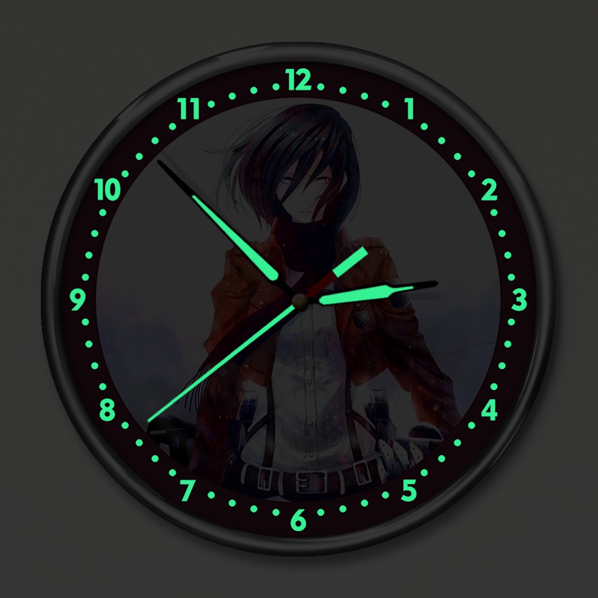 Dekor Loft Premium Gece Parlayan Attack on Titan  Çocuk Odası Duvar Saati